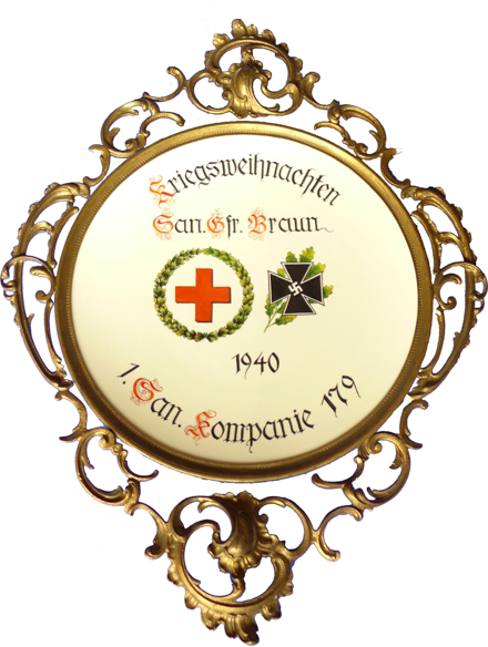 Schmuckteller als Weihnachtsgeschenk für einen Sanitätsgefreiten, ehem. Rotkreuz-Museum Albstadt 